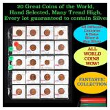 20 Great Coins of the World, hand selected, many t