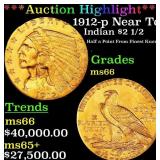 ***Major Highlight*** 1912-p Gold Indian Quarter E