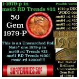 BU Shotgun Lincoln 1c roll, 1979-p 50 pcs Bank Wra