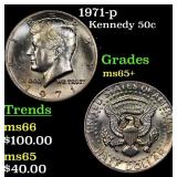 1971-p Kennedy Half Dollar 50c Grades GEM+ Unc