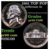 1961 Proof Jefferson Nickel TOP POP! 5c Graded pr6
