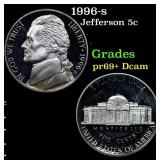 1996-s Proof Jefferson Nickel 5c Grades GEM++ Proo