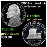 2004-s Keel Boat Proof Jefferson Nickel 5c pr70 dc