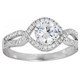 Decadence Sterling Silver Round Cut Criss Cross En