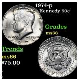 1974-p Kennedy Half Dollar 50c Grades GEM+ Unc