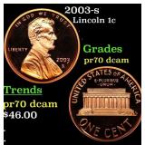2003-s Proof Lincoln Cent 1c pr70 dcam SEGS