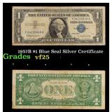 1957B $1 Blue Seal Silver Certificate Grades vf+