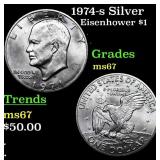 1974-s Silver Eisenhower Dollar 1 Grades GEM++ Unc