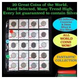 20 Great Coins of the World, hand selected, many t