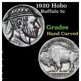 1920 Hobo Buffalo Nickel 5c Grades Hand Carved