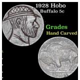 1928 Hobo Buffalo Nickel 5c Grades Hand Carved