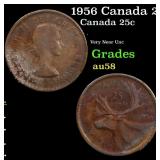 1956 Canada 25 Cents Silver KM# 52 Grades Choice A