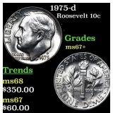 1975-d Roosevelt Dime 10c Grades Gem++ Unc