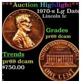 1970-s Lg Date Proof Lincoln Cent 1c GEM++ Proof D