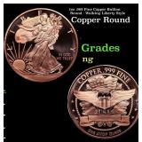1oz .999 Fine Copper Bullion Round - Walking Liber