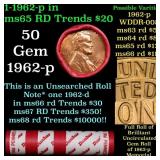 BU Shotgun Lincoln 1c roll, 1963-d 50 pcs Dunbar W