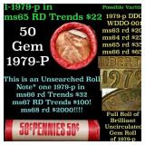 BU Shotgun Lincoln 1c roll, 1979-p 50 pcs Riggs Na