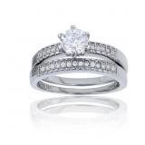 Decadence Sterling Silver Micro Pave 7mm Round Wed