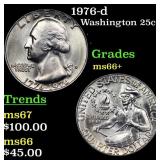 1976-d Washington Quarter 25c Grades GEM++ Unc