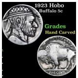 1923 Hobo Buffalo Nickel 5c Grades Hand Carved