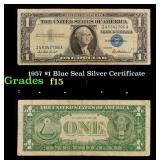 1957 $1 Blue Seal Silver Certificate Grades f+