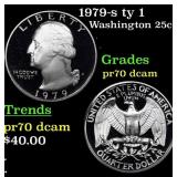 1979-s ty 1 Proof Washington Quarter 25c Grades GE