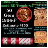 BU Shotgun Lincoln 1c roll, 1964-p 50 pcs Dunbar W