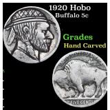 1920 Hobo Buffalo Nickel 5c Grades Hand Carved