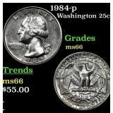 1984-p Washington Quarter 25c Grades GEM+ Unc