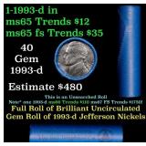 BU Shotgun Jefferson 5c roll, 1993-d 40 pcs Bell T