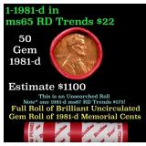 BU Shotgun Lincoln 1c roll, 1981-d 50 pcs Dunbar W