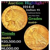 ***Major Highlight*** 1914-d Gold Indian Half Eagl