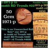 BU Shotgun Lincoln 1c roll, 1971-p 50 pcs Bank Wra