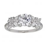 Decadence Sterling SIlver rhodium 7mm round cut fl