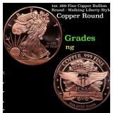 1oz .999 Fine Copper Bullion Round - Walking Liber