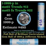 BU Shotgun Jefferson 5c roll, 1999-p 40 pcs N.F. S