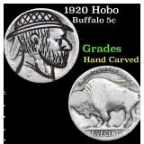 1920 Hobo Buffalo Nickel 5c Grades Hand Carved