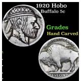1920 Hobo Buffalo Nickel 5c Grades Hand Carved