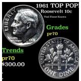 1961 Proof Roosevelt Dime TOP POP! 10c Graded pr70