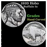 1920 Hobo Buffalo Nickel 5c Grades Hand Carved