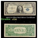 1957A $1 Blue Seal Silver Certificate Graded vf++