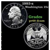 1993-s Proof Washington Quarter 25c Grades GEM++ P