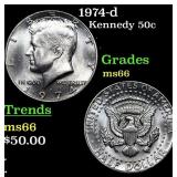 1974-d Kennedy Half Dollar 50c Grades GEM++ Unc