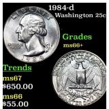 1984-d Washington Quarter 25c Grades GEM++ Unc