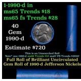 BU Shotgun Jefferson 5c roll, 1990-d 40 pcs Bell T