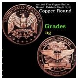 1oz .999 Fine Copper Bullion Round - Patriotic Eag