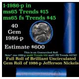 BU Shotgun Jefferson 5c roll, 1986-p 40 pcs Bell T