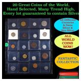 20 Great Coins of the World, hand selected, many t