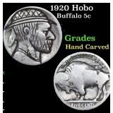 1920 Hobo Buffalo Nickel 5c Grades Hand Carved