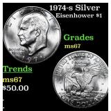 1974-s Silver Eisenhower Dollar 1 Grades GEM++ Unc